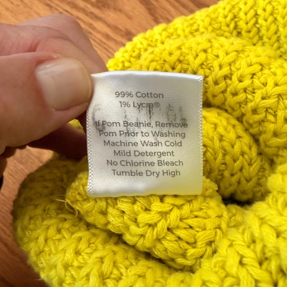 Love Your Melon Neon Yellow Monochrome Mega Pom Beanie - Picture 5 of 5